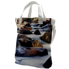 River Nature Stream Brook Water Rocks Landscape Canvas Messenger Bag by danenraven