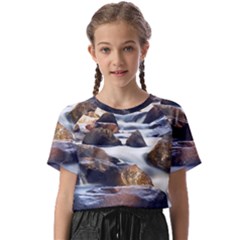 River Nature Stream Brook Water Rocks Landscape Kids  Basic Tee by danenraven