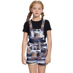 River Nature Stream Brook Water Rocks Landscape Kids  Short Overalls by danenraven