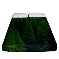 Forest Scenery Nature Trees Woods Fitted Sheet (california King Size) by danenraven