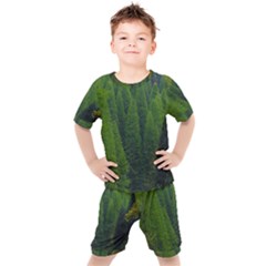 Forest Scenery Nature Trees Woods Kids  Tee And Shorts Set by danenraven