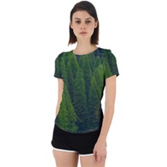 Forest Scenery Nature Trees Woods Back Cut Out Sport Tee by danenraven