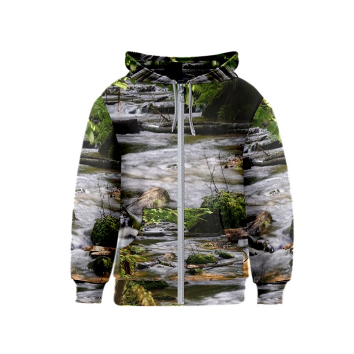 Bach Water Landscape Nature Forest Summer Sun Kids  Zipper Hoodie