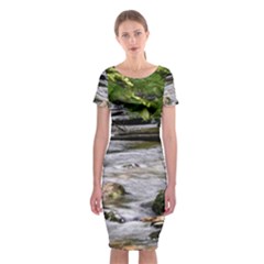 Bach Water Landscape Nature Forest Summer Sun Classic Short Sleeve Midi Dress by danenraven