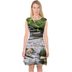 Bach Water Landscape Nature Forest Summer Sun Capsleeve Midi Dress by danenraven