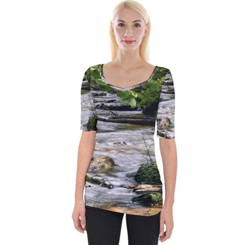 Bach Water Landscape Nature Forest Summer Sun Wide Neckline Tee by danenraven