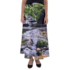 Bach Water Landscape Nature Forest Summer Sun Flared Maxi Skirt by danenraven