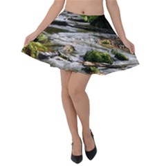 Bach Water Landscape Nature Forest Summer Sun Velvet Skater Skirt