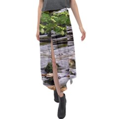 Bach Water Landscape Nature Forest Summer Sun Velour Split Maxi Skirt by danenraven