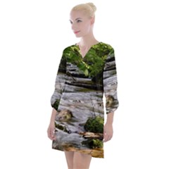 Bach Water Landscape Nature Forest Summer Sun Open Neck Shift Dress by danenraven