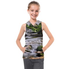 Bach Water Landscape Nature Forest Summer Sun Kids  Sleeveless Hoodie by danenraven