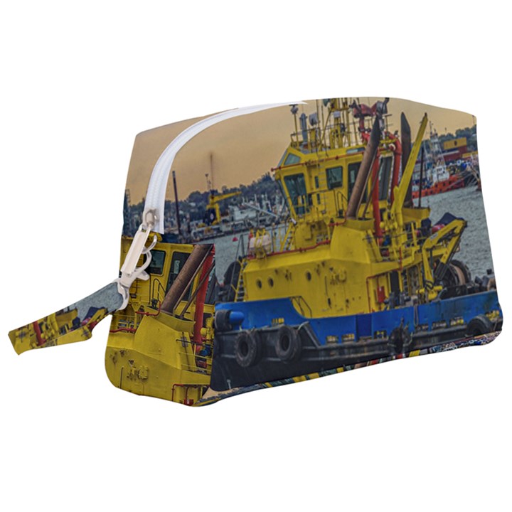 Tugboat Sailing At River, Montevideo, Uruguay Wristlet Pouch Bag (Large)