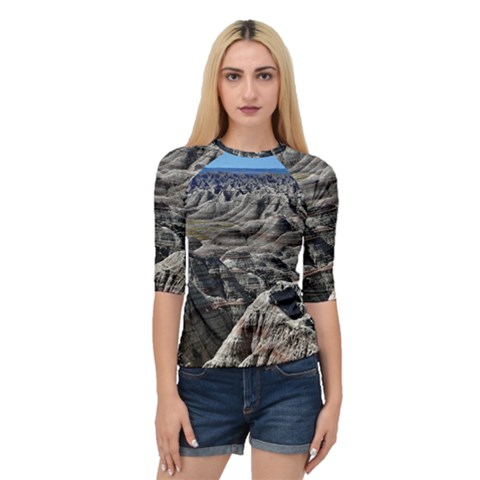 Badlands National Park Nature South Dakota Geology Quarter Sleeve Raglan Tee by danenraven