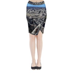 Badlands National Park Nature South Dakota Geology Midi Wrap Pencil Skirt by danenraven