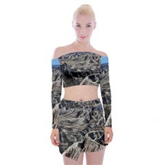 Badlands National Park Nature South Dakota Geology Off Shoulder Top With Mini Skirt Set by danenraven