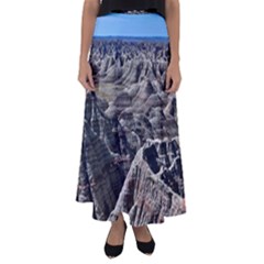 Badlands National Park Nature South Dakota Geology Flared Maxi Skirt by danenraven