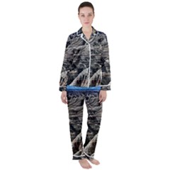 Badlands National Park Nature South Dakota Geology Satin Long Sleeve Pajamas Set by danenraven