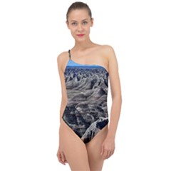 Badlands National Park Nature South Dakota Geology Classic One Shoulder Swimsuit by danenraven