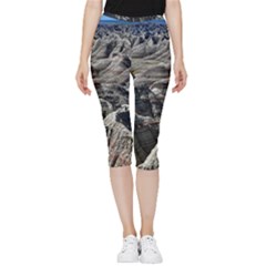 Badlands National Park Nature South Dakota Geology Inside Out Lightweight Velour Capri Leggings  by danenraven