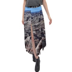 Badlands National Park Nature South Dakota Geology Velour Split Maxi Skirt by danenraven