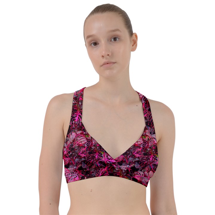 Red Leaves Plant Nature Leaves Flora Foliage Sweetheart Sports Bra