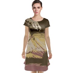 Boom Eruption Forest Mountain News Scary Volcano Cap Sleeve Nightdress by danenraven