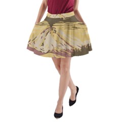 Boom Eruption Forest Mountain News Scary Volcano A-line Pocket Skirt by danenraven