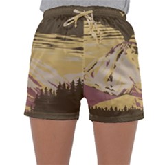 Boom Eruption Forest Mountain News Scary Volcano Sleepwear Shorts by danenraven