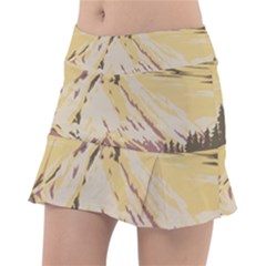 Boom Eruption Forest Mountain News Scary Volcano Classic Tennis Skirt by danenraven