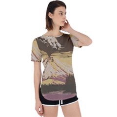 Boom Eruption Forest Mountain News Scary Volcano Perpetual Short Sleeve T-shirt by danenraven