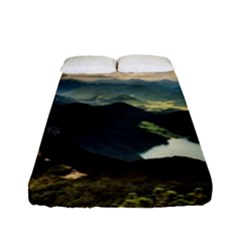 Mountains Sky Clouds Sunset Peak Overlook River Fitted Sheet (full/ Double Size) by danenraven