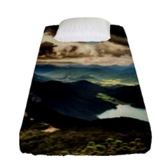 Mountains Sky Clouds Sunset Peak Overlook River Fitted Sheet (single Size) by danenraven