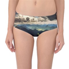 Mountains Sky Clouds Sunset Peak Overlook River Mid-waist Bikini Bottoms by danenraven