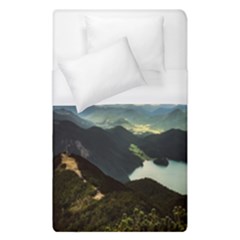 Mountains Sky Clouds Sunset Peak Overlook River Duvet Cover (single Size) by danenraven