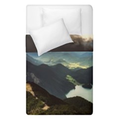 Mountains Sky Clouds Sunset Peak Overlook River Duvet Cover Double Side (single Size) by danenraven