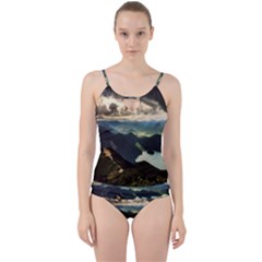 Mountains Sky Clouds Sunset Peak Overlook River Cut Out Top Tankini Set by danenraven