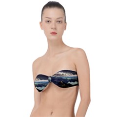 Mountains Sky Clouds Sunset Peak Overlook River Classic Bandeau Bikini Top  by danenraven