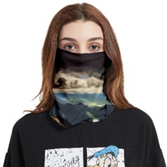 Mountains Sky Clouds Sunset Peak Overlook River Face Covering Bandana (two Sides) by danenraven