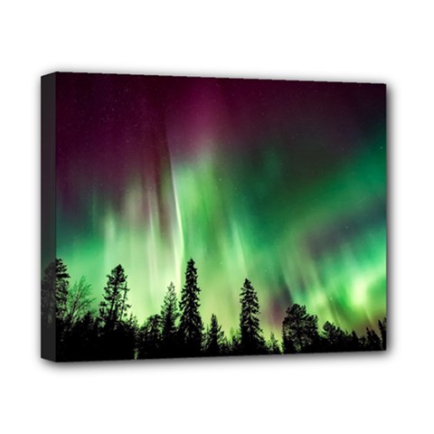 Aurora Borealis Northern Lights Forest Trees Woods Canvas 10  X 8  (stretched) by danenraven