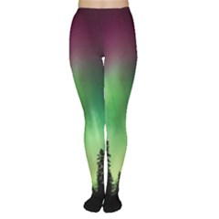 Aurora Borealis Northern Lights Forest Trees Woods Tights by danenraven