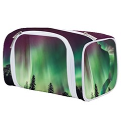 Aurora Borealis Northern Lights Forest Trees Woods Toiletries Pouch by danenraven