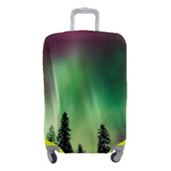 Aurora Borealis Northern Lights Forest Trees Woods Luggage Cover (small) by danenraven