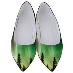 Aurora Borealis Northern Lights Forest Trees Woods Women s Low Heels by danenraven