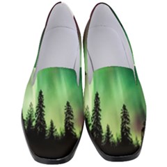 Aurora Borealis Northern Lights Forest Trees Woods Women s Classic Loafer Heels by danenraven