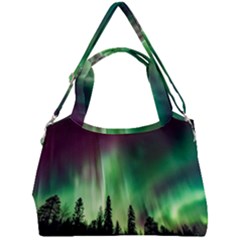 Aurora Borealis Northern Lights Forest Trees Woods Double Compartment Shoulder Bag by danenraven