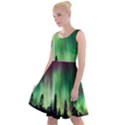 Aurora Borealis Northern Lights Forest Trees Woods Knee Length Skater Dress View1