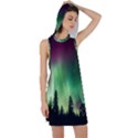 Aurora Borealis Northern Lights Forest Trees Woods Racer Back Hoodie Dress View1