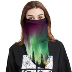 Aurora Borealis Northern Lights Forest Trees Woods Face Covering Bandana (triangle)