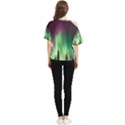 Aurora Borealis Northern Lights Forest Trees Woods One Shoulder Cut Out Tee View2