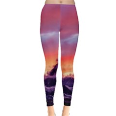 Matterhorn Mountains Sunset Dusk Snow Winter Leggings  by danenraven